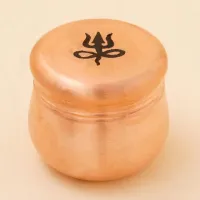 Медная шкатулка Вибхути (большая) - тризубец, Иша Лайф; Copper Vibhuti Box (Large) - Trishul, Isha Life